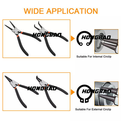 Los alicates de anillo de retención externos internos de retención rápidos de Ring Pliers 4PCS de la combinación fijaron 7 10 12 pulgadas
