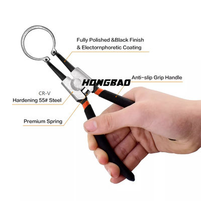 Los alicates de anillo de retención externos internos de retención rápidos de Ring Pliers 4PCS de la combinación fijaron 7 10 12 pulgadas