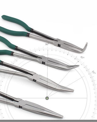 La aguja de Bent Head Needle Nose Pliers 4 fijó recto de 11 pulgadas curvado 45 90 grados