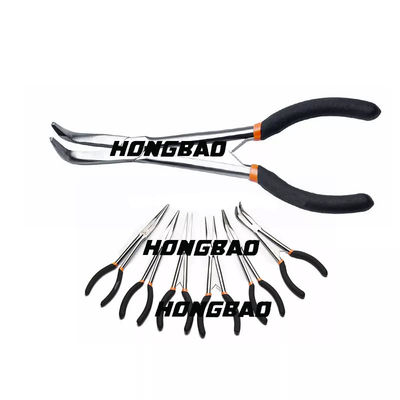Bent Long Nose Pliers Bent alicates de anillo de retención largos del alcance de la curva angulosa de 90 grados