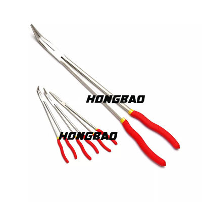Los alicates de nariz de aguja del ángulo de 45 grados alcanzan de largo a Bent Chain Nose Pliers 16&quot;