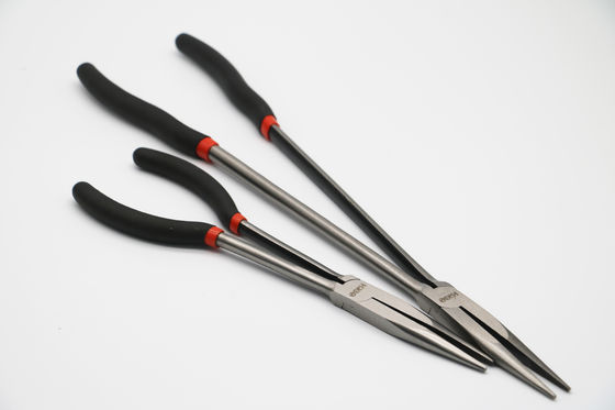 Los alicates de nariz de aguja del ángulo de 45 grados alcanzan de largo a Bent Chain Nose Pliers 16&quot;
