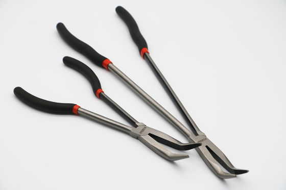 Los alicates de nariz de aguja del ángulo de 45 grados alcanzan de largo a Bent Chain Nose Pliers 16&quot;