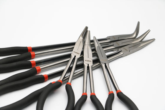 curva angulosa del clip de la nariz de Bent Needle Nose Pliers Long de 16&quot; 90 grados