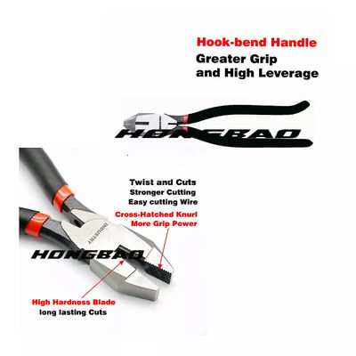 7&quot; 8&quot; 9&quot; lado de la combinación que corta al juez de línea de acero Drop Forged de los alicates 60CRV