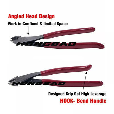 Alicates diagonales que cortan laterales 1000v 180m m 6" Bent Angle Head Body Nose 8 11" cabeza delgada